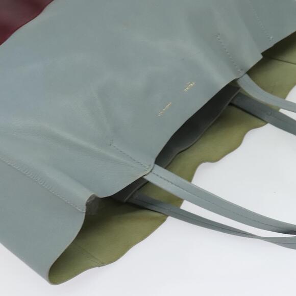 CELINE Horizontal Cabas Tote Bag Leather Gray Gold - Picture 6 of 12